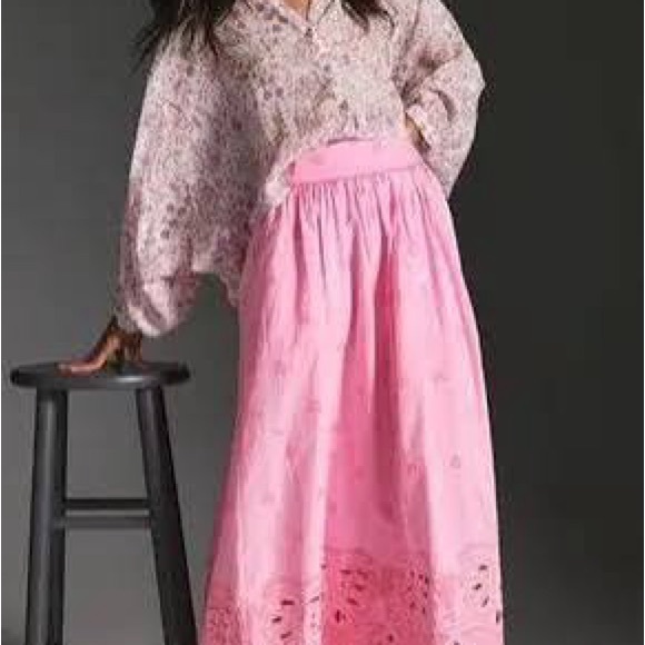 FARM Rio Pink Chic Eyelet Maxi Skirt - Picture 5 of 7